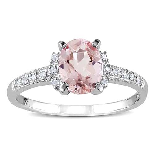 Gemstone Classics&#40;tm&#41; Diamonds & Morganite Cocktail Ring - image 