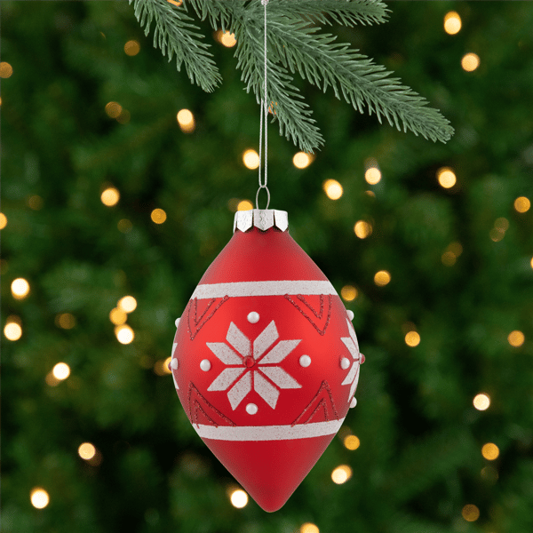 Northlight Glittered Snowflake Glass Finial Christmas Ornament - image 