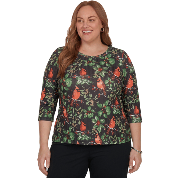 Plus Size Alfred Dunner Classics Cardinals On Branches Tee