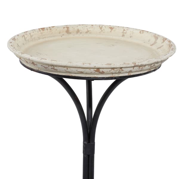 9th & Pike&#174; White Iron And Pine Country Accent Table