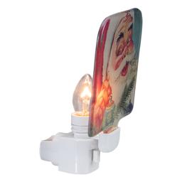 Northlight 4in. Red & Blue Santa Glass Christmas Night Light