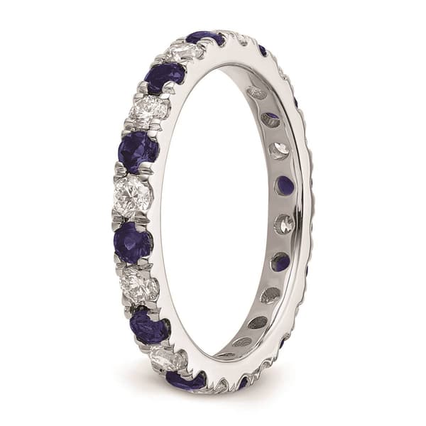 Pure Fire 14kt. White Gold Lab Created Blue Sapphire Band