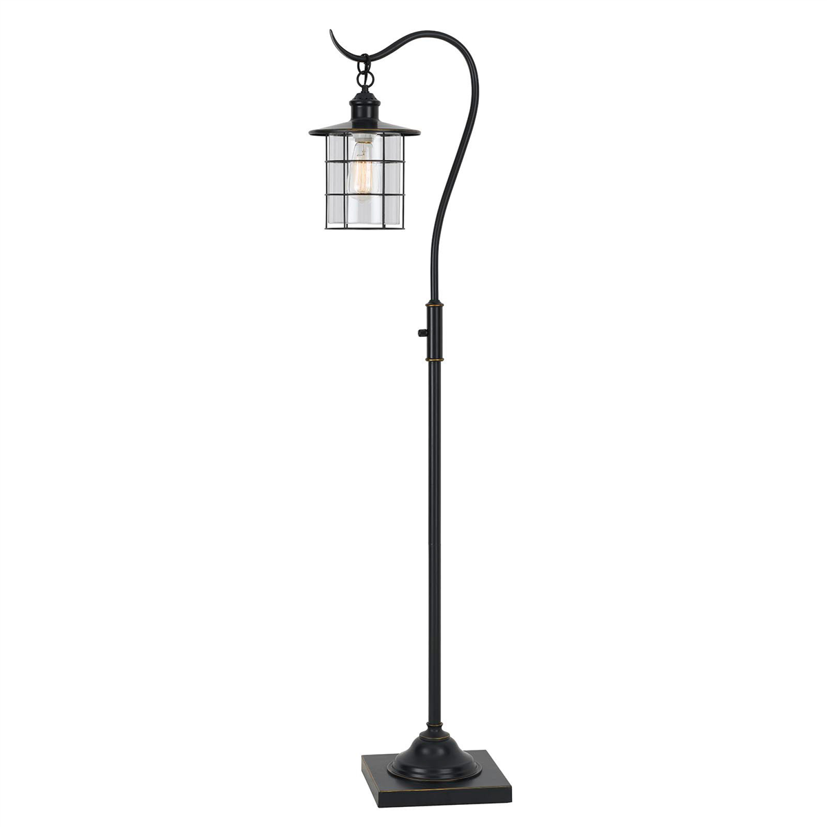 HomeRoots 60in. Antiqued Bronze Lantern Style Floor Lamp