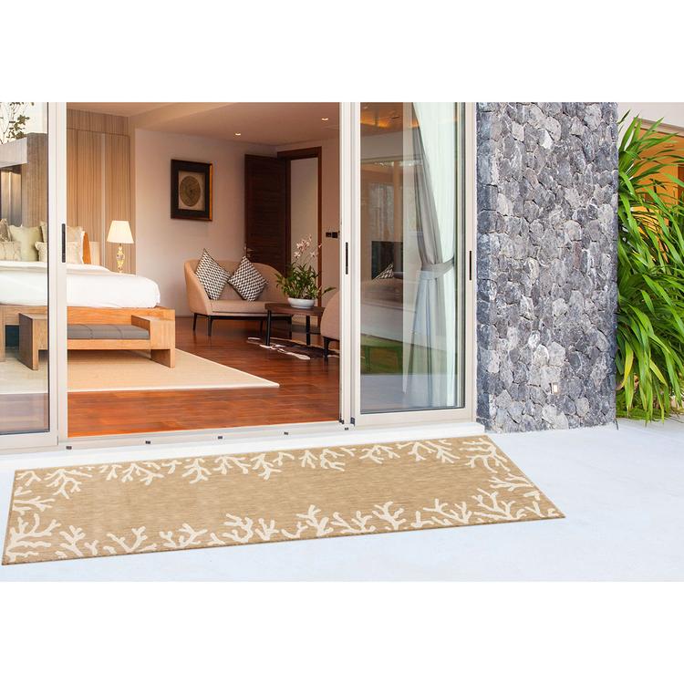 Liora Manne Carmel Coral Border Indoor/Outdoor Runner