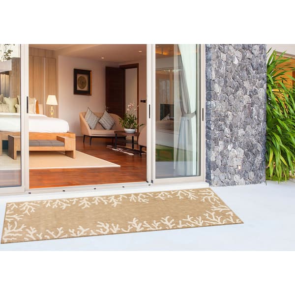 Liora Manne Carmel Coral Border Indoor/Outdoor Runner