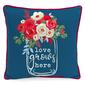 Jordan Manufacturing Love Grows Floral Outdoor Throw Pillow - image 1