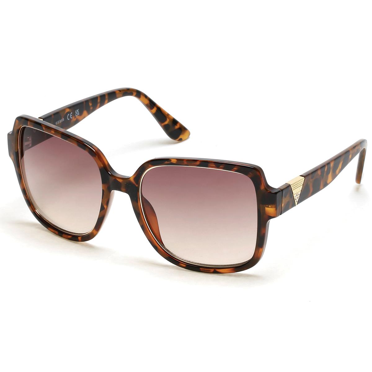 Womens Guess Square Injected Sunglasses - Dark Havana