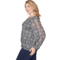 Plus Size Emaline Seabreeze Essence Long Sleeve Medallion Blouse - image 4