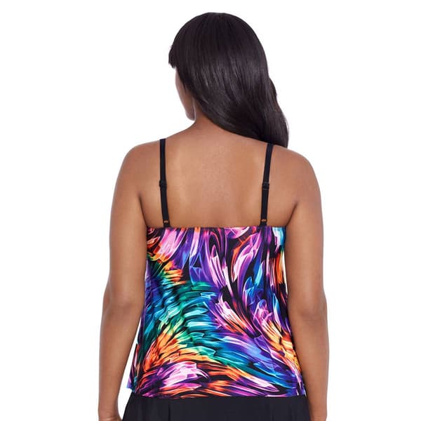 Womens Great Lengths Ribbon Candy Ruffle Faux Skirtini One Piece