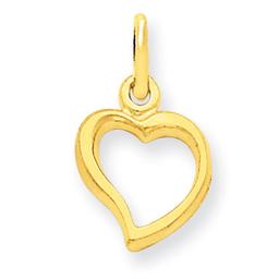 Gold Classics(tm) 14kt. Curved Flat Heart Pendant