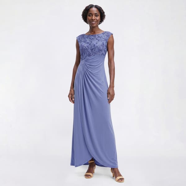 Womens Connected Apparel Sleeveless Soutache Yoke Evening Gown - image 
