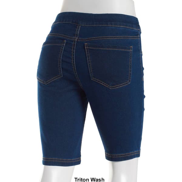Petites Erika Joey Elasticated Waist Denim Bermuda Shorts