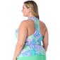 Plus Size Beach House Estate Mosaic Ruffle Tankini Swim Top - image 2