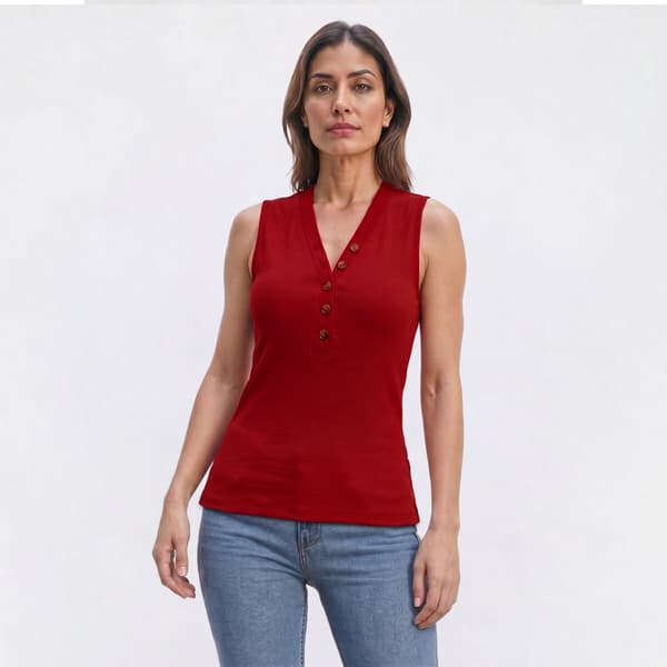Womens Architect® Ribbed Button Front Henley Tank Top