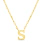 Sterling Silver Gold Polished S Initial Pendant Necklace - image 1