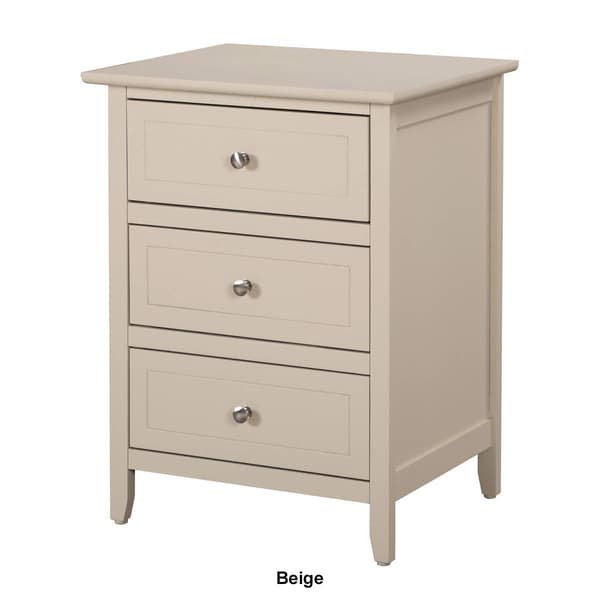 Passion Furniture Daniel 3-Drawer Nightstand
