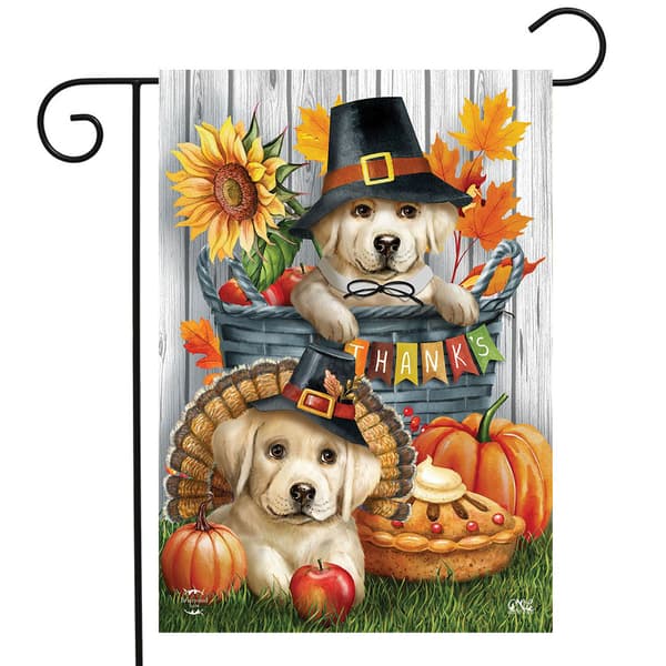 Briarwood Lane Pilgrim Puppies Garden Flag - image 