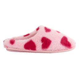 Womens Dearfoams Furry Heart Clog Slippers