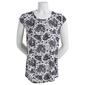 Womens Preswick & Moore Cap Sleeve Tonal Floral Tee - image 1