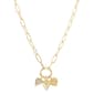 Athra 14kt. Gold over Brass Chain Heart Charms Pendant Necklace - image 1