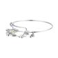 Shine Fine Silver Plated CZ Flowers Butterfly Kisses Bangle - image 3