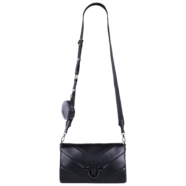 True Religion Quilted Flap Crossbody With Removable Pouch
