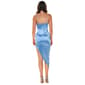 Juniors Emerald Sundae Stretch Satin Asymmetrical Midi Dress - image 2