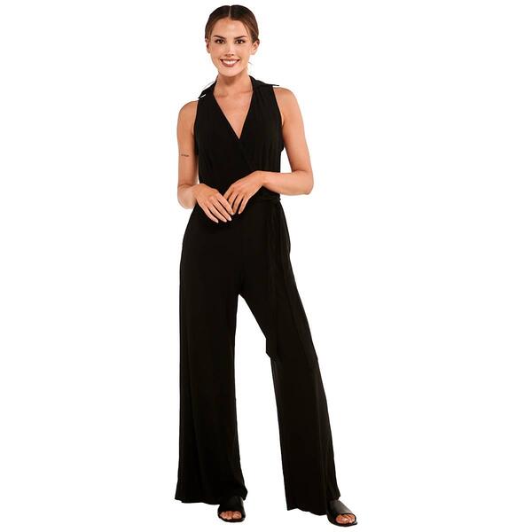Womens Nina Leonard Sleeveless Collar Jumpsuit - image 