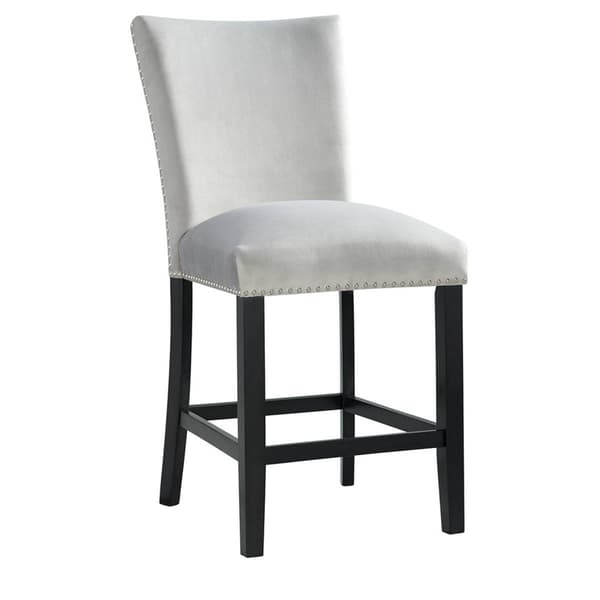 Elements Francesca Grey Velvet Counter Height Chair Set