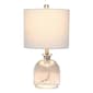 Lalia Home Smokey Grey Hammered Glass Jar/Linen Shade Table Lamp - image 1