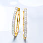 Diamond Classics(tm) 1/4ctw. Diamond Gold &amp; Silver Hoop Earrings - image 1