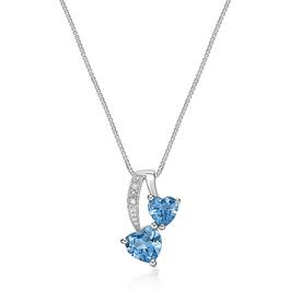 Gemminded Sterling Silver 5mm Heart Created Blue Topaz Pendant