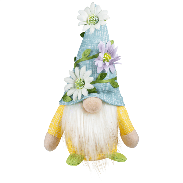 Northlight Mini Plush Gnomes with Floral Hat Spring - Set of 3