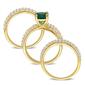 Gemstone Classics&#8482; Lab Created Emerald & Sapphire Bridal Set - image 2