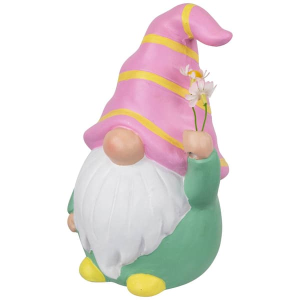 Northlight Seasonal Gnome Holding Flowers Spring Figurine