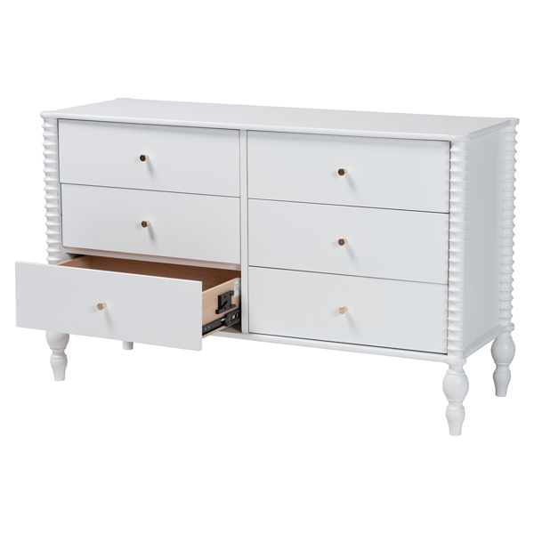 Baxton Studio Callison Spindle 6-Drawer Farmhouse Dresser