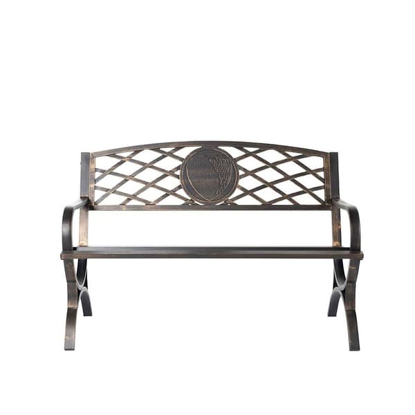 Evergreen Metal Thoughts & Hearts Garden Bench