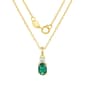 May Birthstone Simulated Emerald & Cubic Zirconia Pendant - image 1