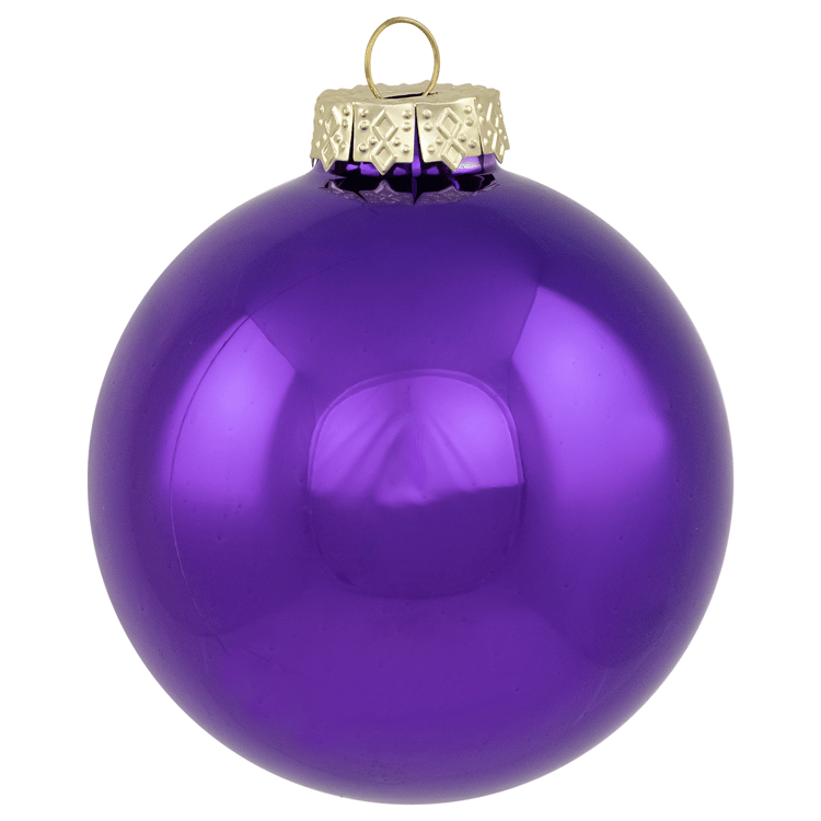 Northlight 6ct. Purple 2-Finish Glass Ball Christmas Ornaments