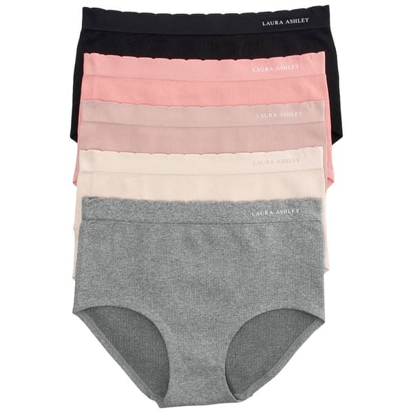 Plus Size Laura Ashley&#40;R&#41; 5pk. Ribbed Brief Panties - LS1290-5PKA1 - image 
