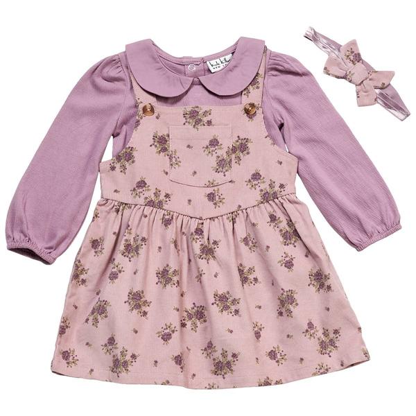 Baby Girl (12-24M) Nicole Miller 2pc Floral Jumper & Bodysuit Set - image 
