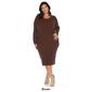 Plus Size White Mark Long Sleeve Rib Midi Sweater Dress - image 9