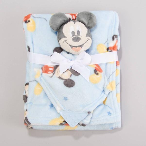 Baby Boy Disney&#40;R&#41; Mickey Mouse Blanket w/ Plush Toy - image 