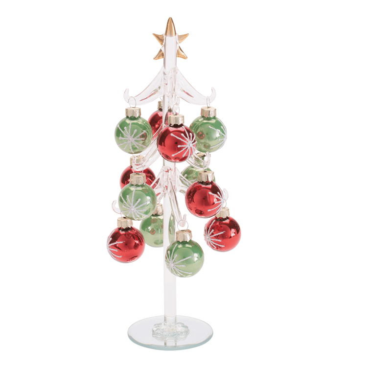 Melrose 10in. Glass Tree with Mini Ornaments