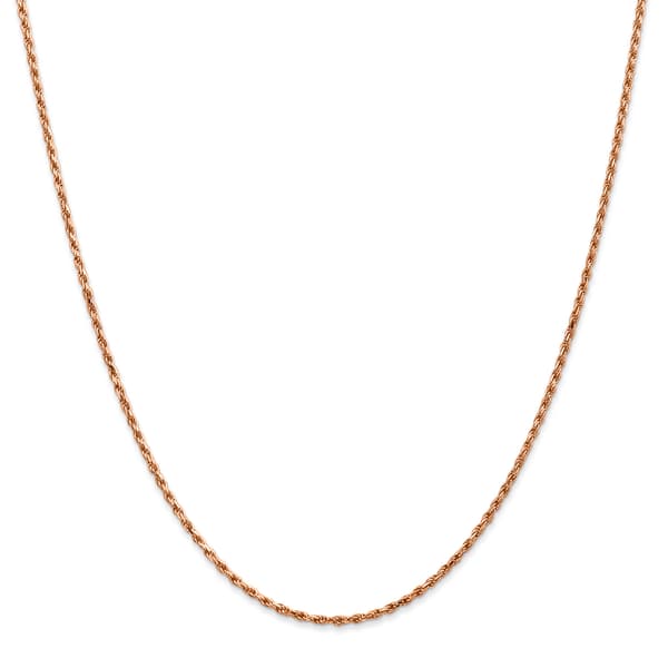 Gold Classics&#8482; 1.8mm. 14k Rose Diamond Cut Rope Anklet
