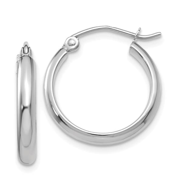 Gold Classics&#40;tm&#41; 14kt. White Gold 18mm Hoop Earrings - image 