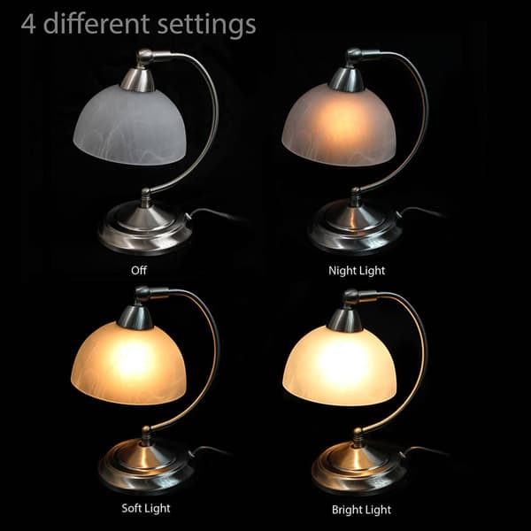 Elegant Designs Mini Modern Bankers Desk Lamp w/Touch Dimmer Base