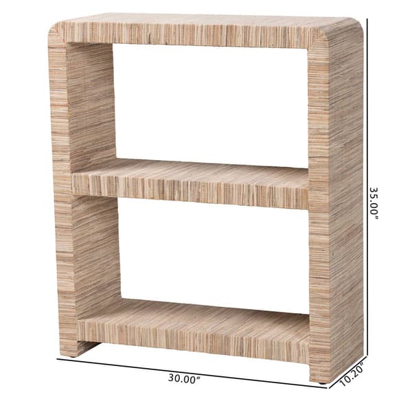 bali & pari Lucy Bohemian Woven Grasscloth Bookshelf