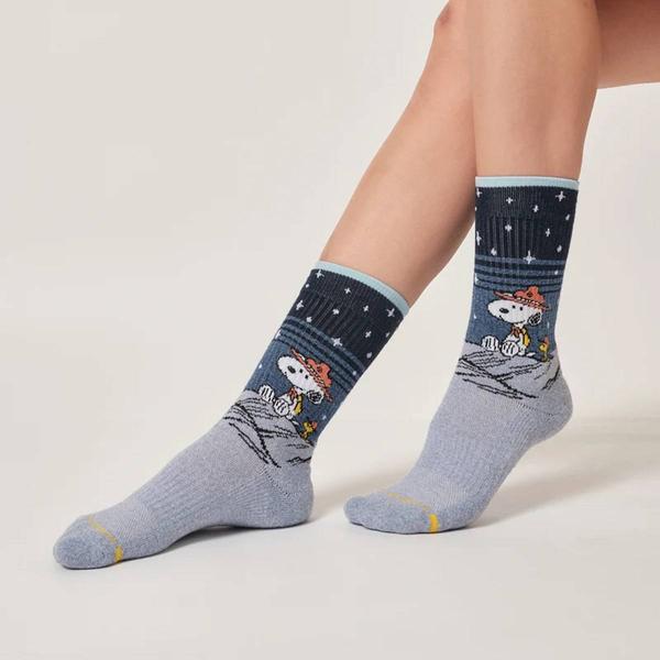 Womens Dr. Motion Snoopy Star Night Compression Crew Socks