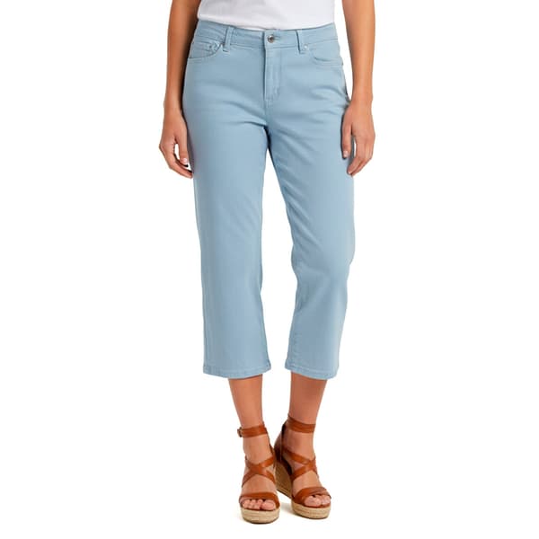 Plus Size Tailormade 5 Pocket Solid Capris - image 